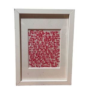 Small Limited Edition HA-HA-HA-HA by Kate Roebuck Pink & White Wall Hanging Art